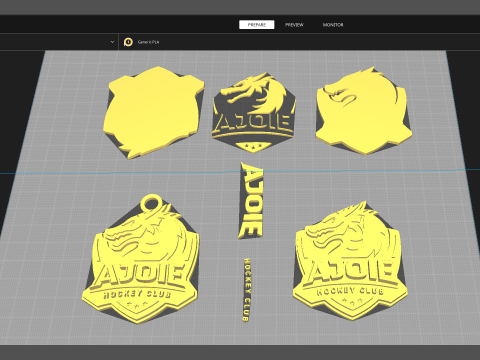 HC Ajoie Printable and renderable Logo keychan 3D Print Model