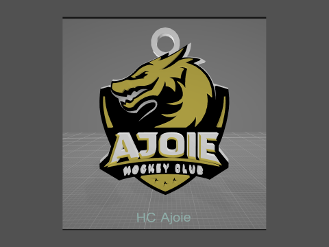 HC Ajoie Printable and renderable Logo keychan 3D Print Model