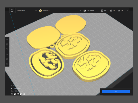 HC Ambr-Piotta Printable and renderable Logo keychan 3D Принт Модель
