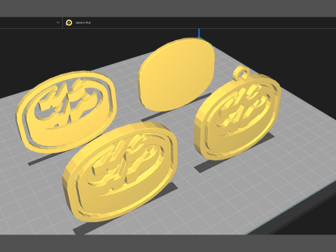 HC Ambr-Piotta Printable and renderable Logo keychan 3D Принт Модель