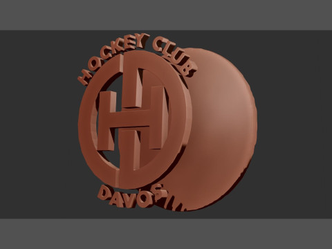 HC Davos Printable and renderable Logo keychan 3D Print Model
