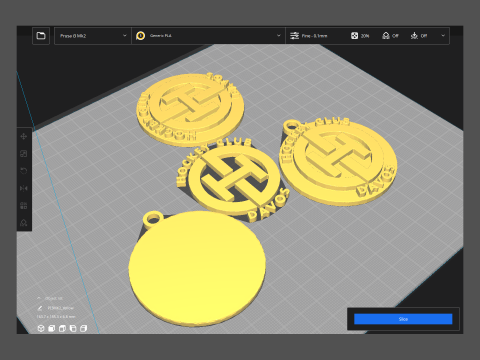 HC Davos Printable and renderable Logo keychan 3D Print Model