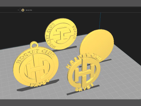 HC Davos Printable and renderable Logo keychan 3D Print Model