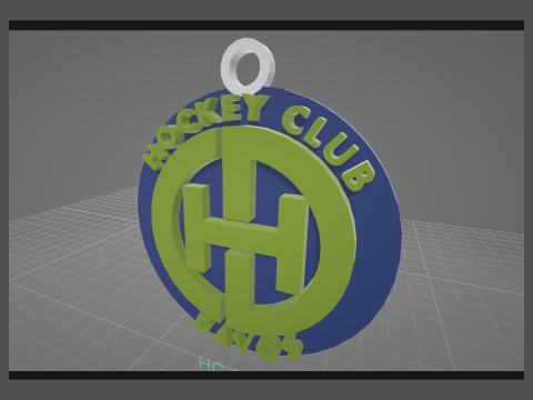 HC Davos Printable and renderable Logo keychan 3D Print Model