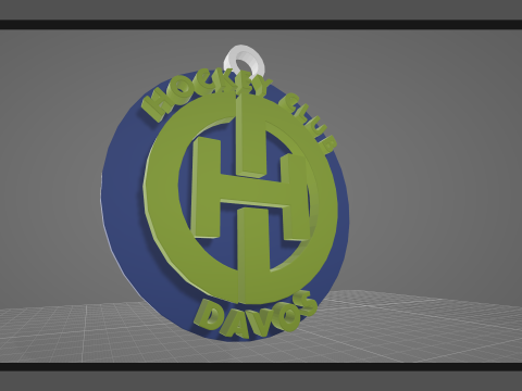 HC Davos Printable and renderable Logo keychan 3D Print Model