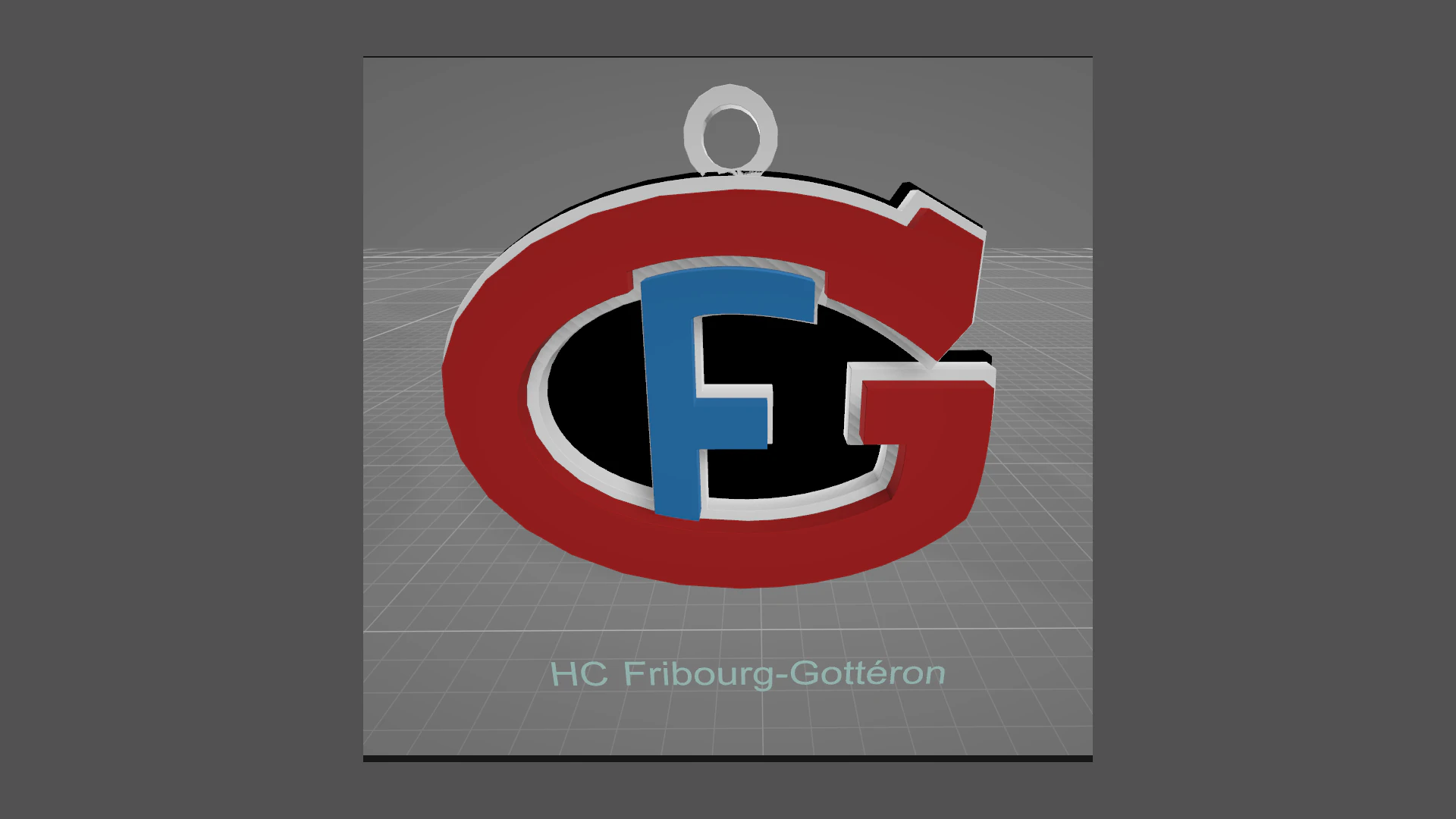 HC Fribourg-Gottron Printable and renderable Logo keychan 3D Print Model .c4d .max .obj .3ds .fbx .stl .blend 