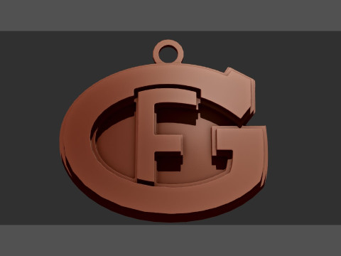 HC Fribourg-Gottron Printable and renderable Logo keychan Modello di stampa 3D