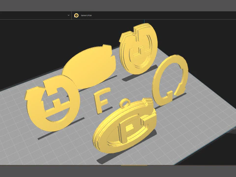 HC Fribourg-Gottron Printable and renderable Logo keychan 3D Print Model