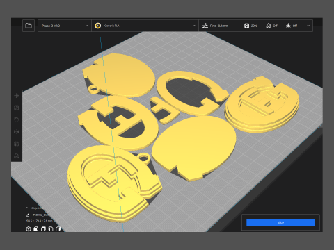 HC Fribourg-Gottron Printable and renderable Logo keychan Modello di stampa 3D