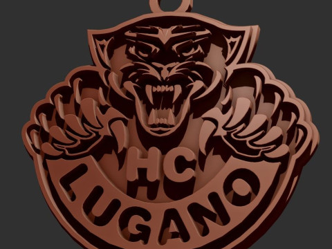 HC Lugano Printable and renderable Logo keychan 3D Baskı Modeli