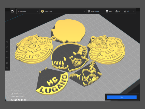 HC Lugano Printable and renderable Logo keychan 3D Baskı Modeli