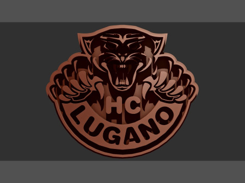 HC Lugano Printable and renderable Logo keychan 3D Baskı Modeli