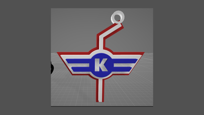 Kloten Flyers Printable and renderable Logo keychan Model Cetak 3D .c4d .max .obj .3ds .fbx .stl .blend 