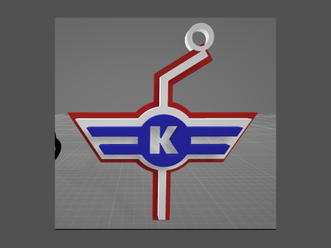 Kloten Flyers Printable and renderable Logo keychan 3D Print Model