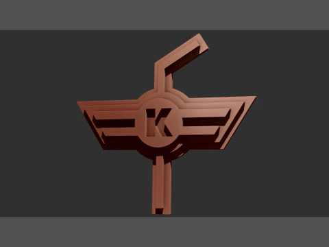 Kloten Flyers Printable and renderable Logo keychan 3D Print Model