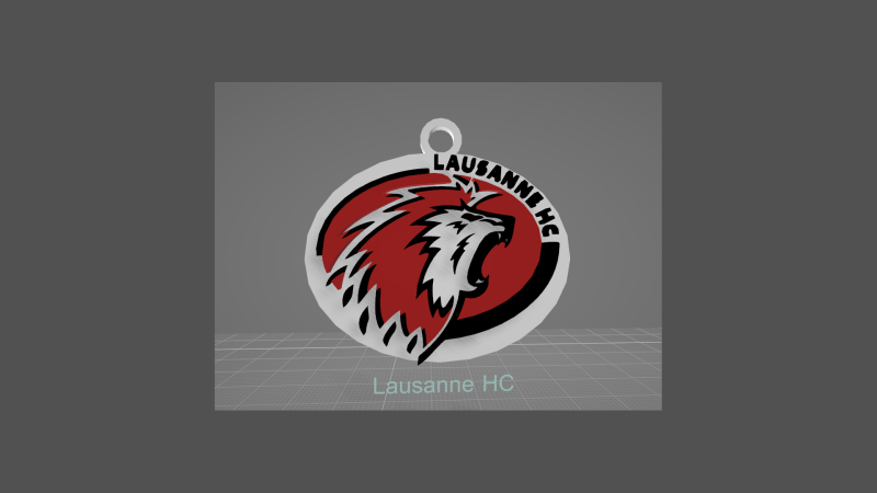 Lausanne HC Printable and renderable Logo keychan 3D 프린트 모델 .c4d .max .obj .3ds .fbx .stl .blend 