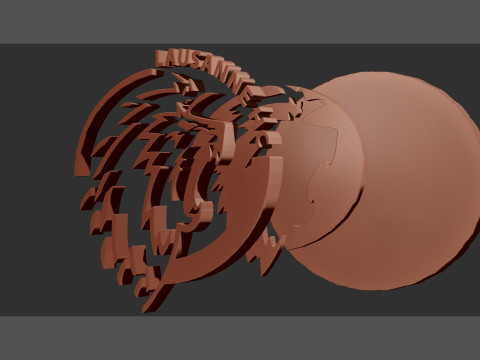 Lausanne HC Printable and renderable Logo keychan 3D 프린트 모델