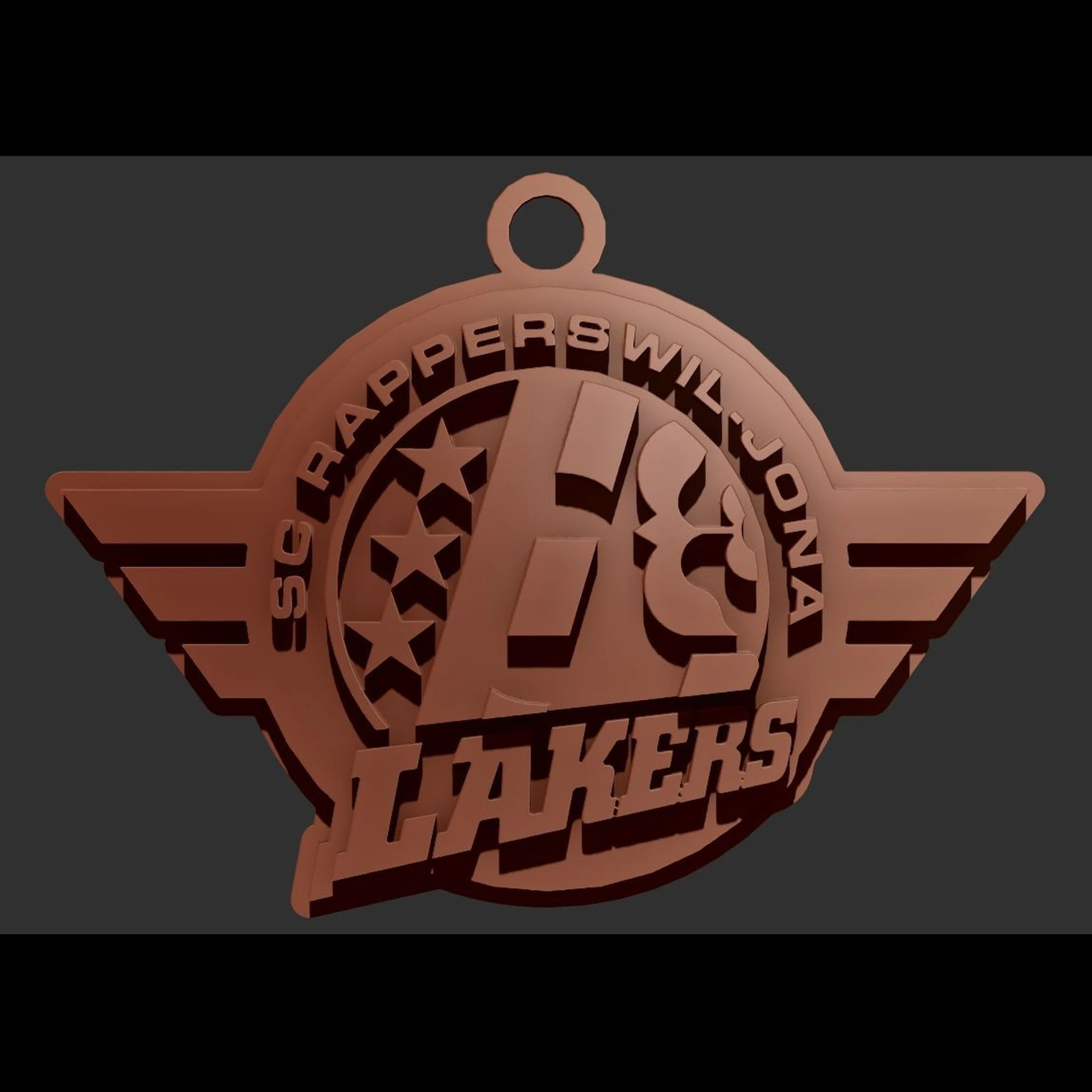 Rapperswil-Jona Lakers Printable and renderable Logo keychan 3D Print Model .c4d .max .obj .3ds .fbx .stl .blend 