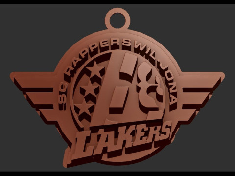 Rapperswil-Jona Lakers Printable and renderable Logo keychan 3D Print Model