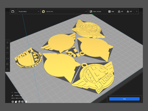 Rapperswil-Jona Lakers Printable and renderable Logo keychan Model Cetak 3D