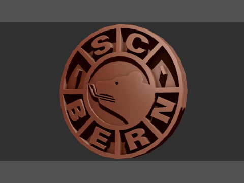 SC Bern Printable and renderable Logo keychan 3D Print Model