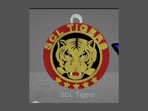 Brelok z logo SCL Tigers do wydrukowania i renderowania Model do druku 3D