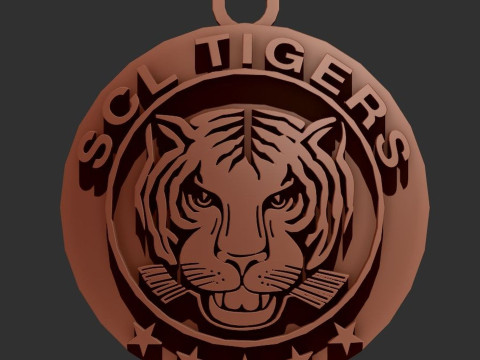 SCL Tigers Printable and renderable Logo keychan 3D प्रिंट मॉडल