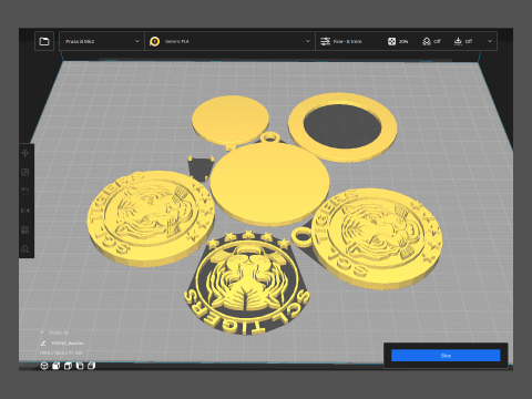 SCL Tigers Printable and renderable Logo keychan 3D प्रिंट मॉडल