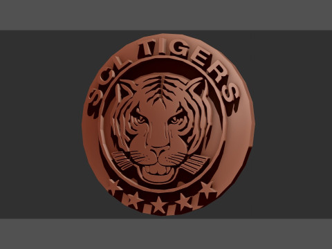 SCL Tigers Printable and renderable Logo keychan 3D प्रिंट मॉडल