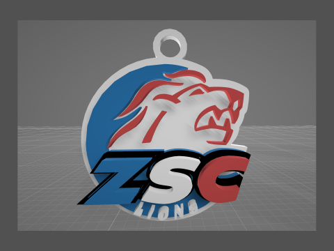 SCL Tigers Printable and renderable Logo keychan 3D Print Model