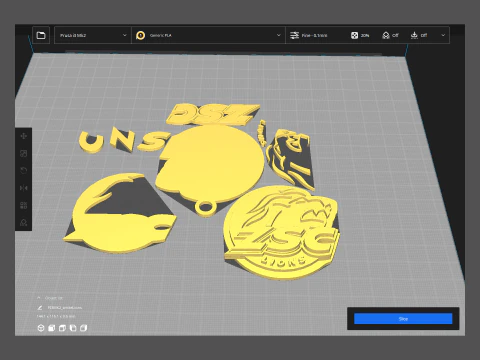 SCL Tigers Printable and renderable Logo keychan 3D Print Model