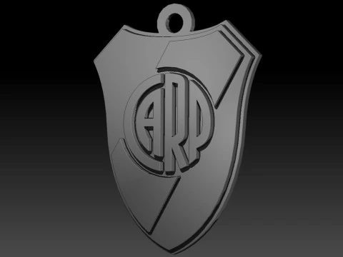 River Plate Coaster and Keychan Printable and renderable 3D Print Model