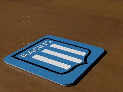 Racing Club Coaster and Keychan Printable and renderable 3D Print Model