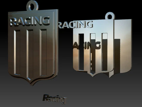 Racing Club Coaster and Keychan Printable and renderable 3D Print Model