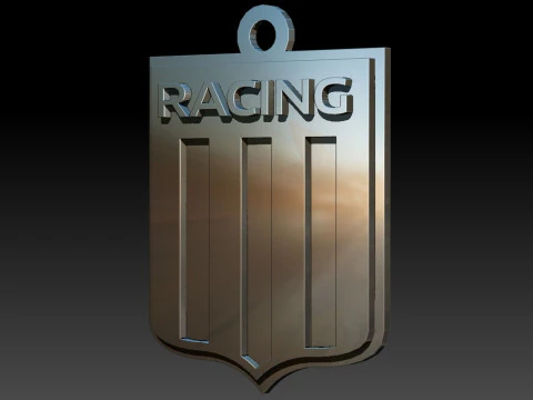 Racing Club Coaster and Keychan Printable and renderable 3D Print Model