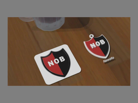 Newells Coaster and Keychan Printable and renderable 3D Print Model