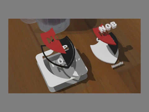 Newells Coaster and Keychan Printable and renderable 3D Print Model