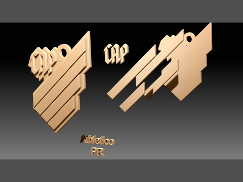 Athletico PR logo Printable and Renderable logo shields keychan 3D Print Model