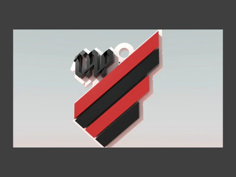 Chaveiro com escudos do logotipo do Athletico PR para impressão e renderização Modelo de Impressão 3D