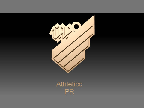 Athletico PR logo Printable and Renderable logo shields keychan 3D Print Model