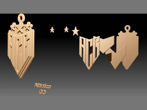Athletico GO logo Printable and Renderable logo shields keychan 3D Print Model