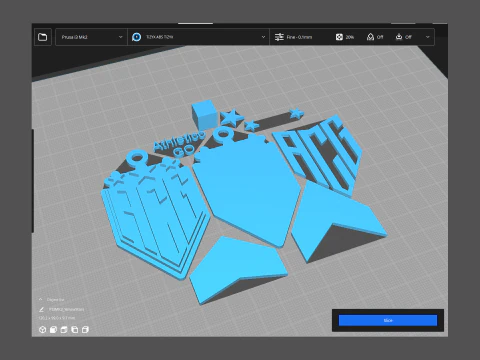 Athletico GO logo Printable and Renderable logo shields keychan 3D Print Model