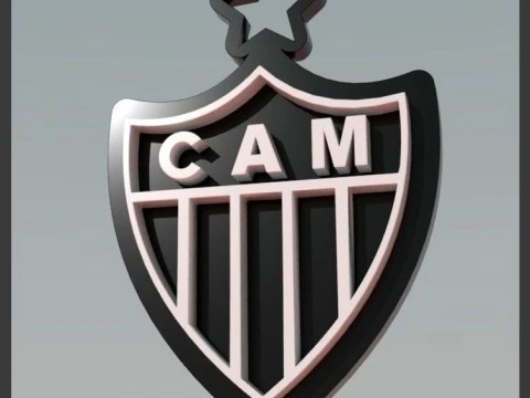 Chaveiro com escudos do logotipo do Atlético MG para impressão e renderização Modelo de Impressão 3D