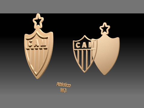 Athletico MG logo Printable and Renderable logo shields keychan 3D Print Model