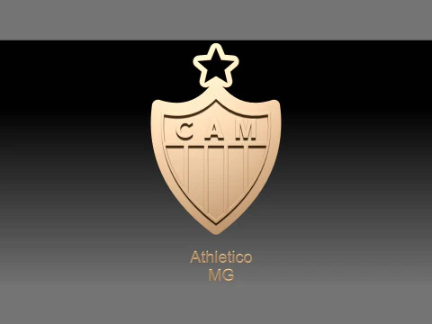 Athletico MG logo Printable and Renderable logo shields keychan 3D Print Model