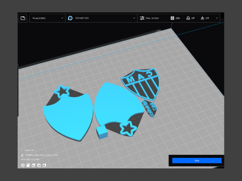 Athletico MG logo Printable and Renderable logo shields keychan 3D Print Model
