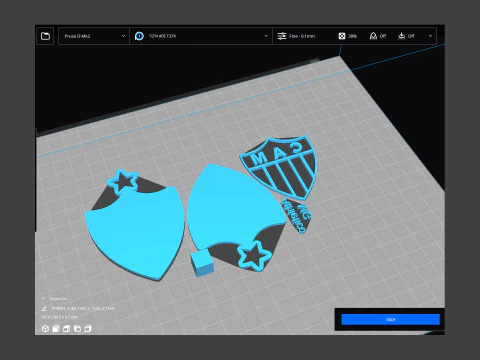 Athletico MG logo Printable and Renderable logo shields keychan 3D Print Model
