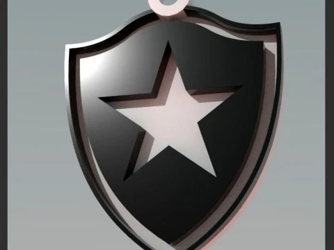 Chaveiro com escudos do logotipo do Botafogo para impressão e renderização Modelo de Impressão 3D