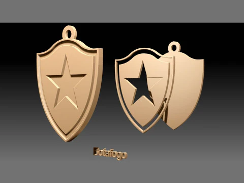Botafogo logo Printable and Renderable logo shields keychan 3D Print Model