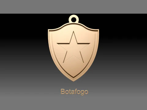 Botafogo logo Printable and Renderable logo shields keychan 3D Print Model
